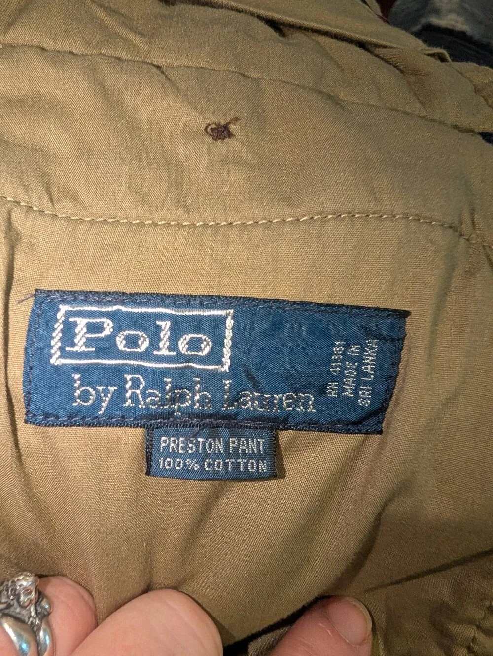 Polo Ralph Lauren Pants Blue Corduroy Cords Preston Pant Boho Casual 40 x 32